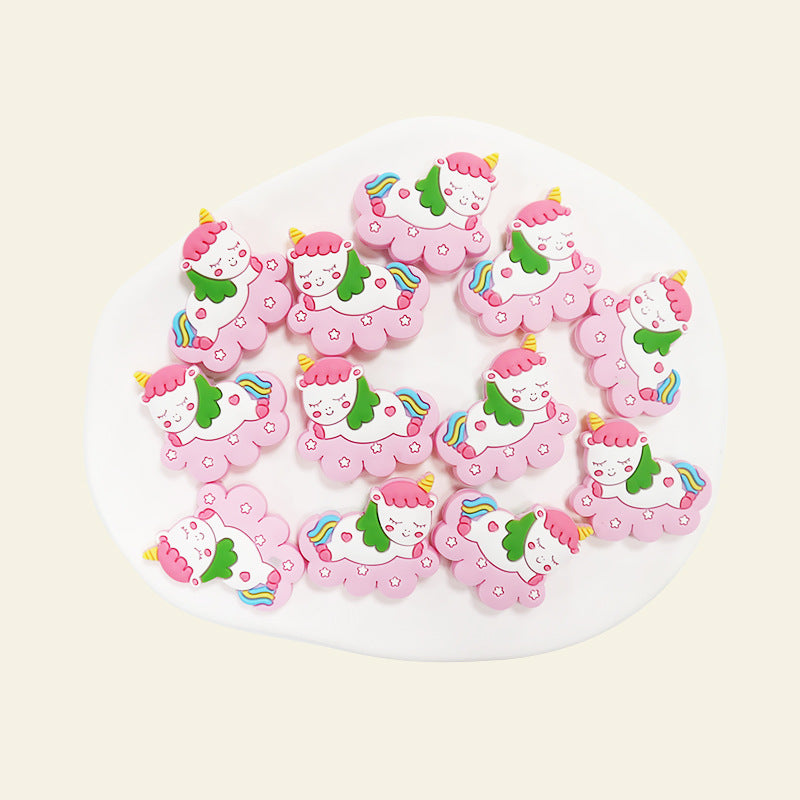 Wholesale 10PCS Unicorn Cartoon Silicone Beads