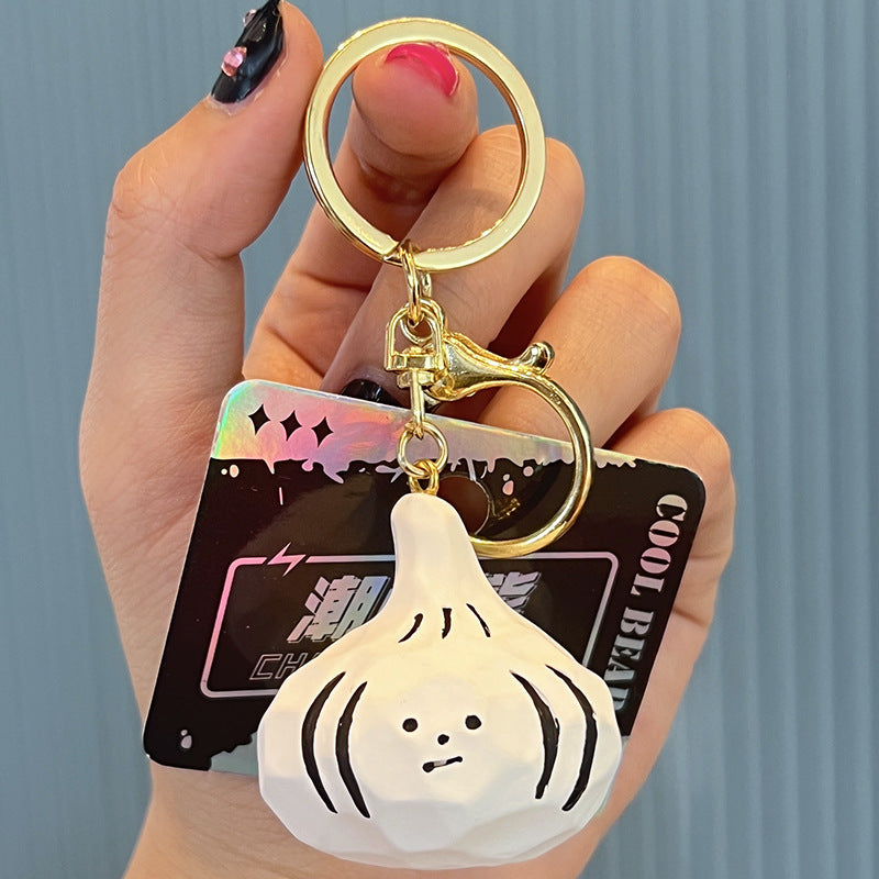 Wholesale pendant green onion creative resin keychain
