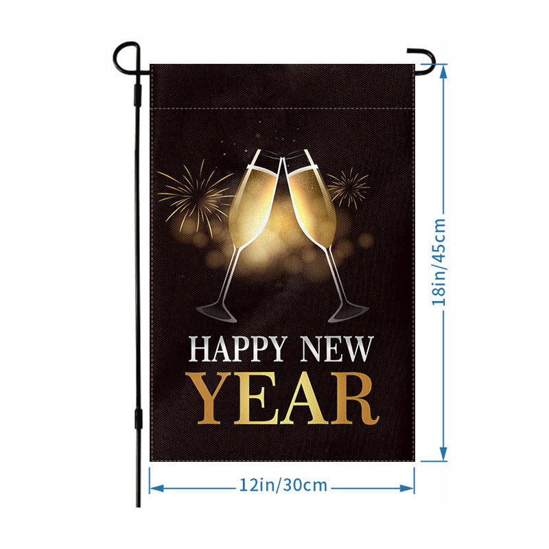 Wholesale 2026 New Year Garden Flag Hanging Flag Party Atmosphere Garden Flag