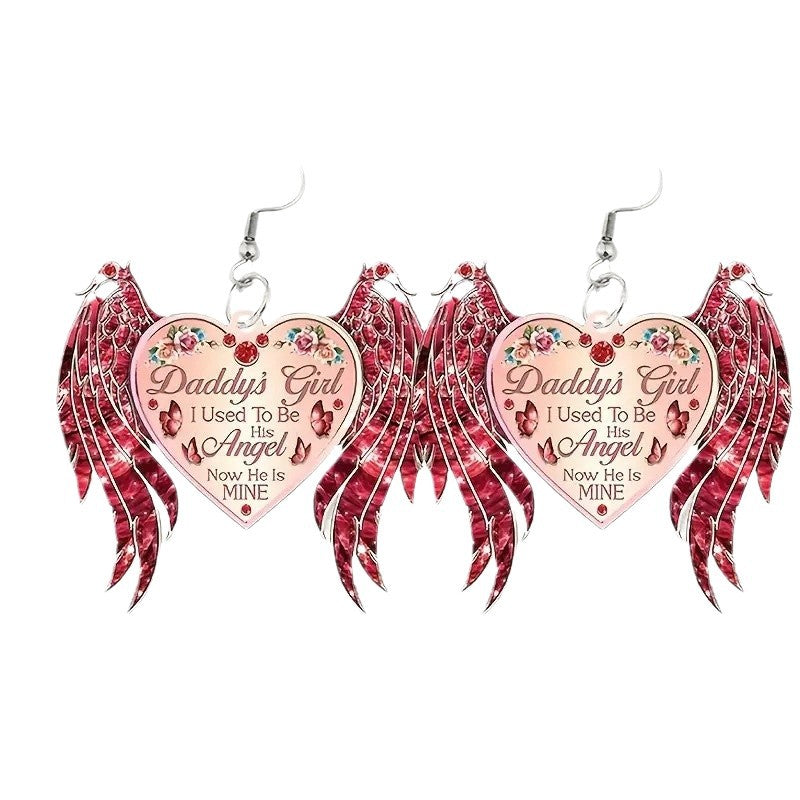 Wholesale Valentine' s Day Love Wings Acrylic Earrings