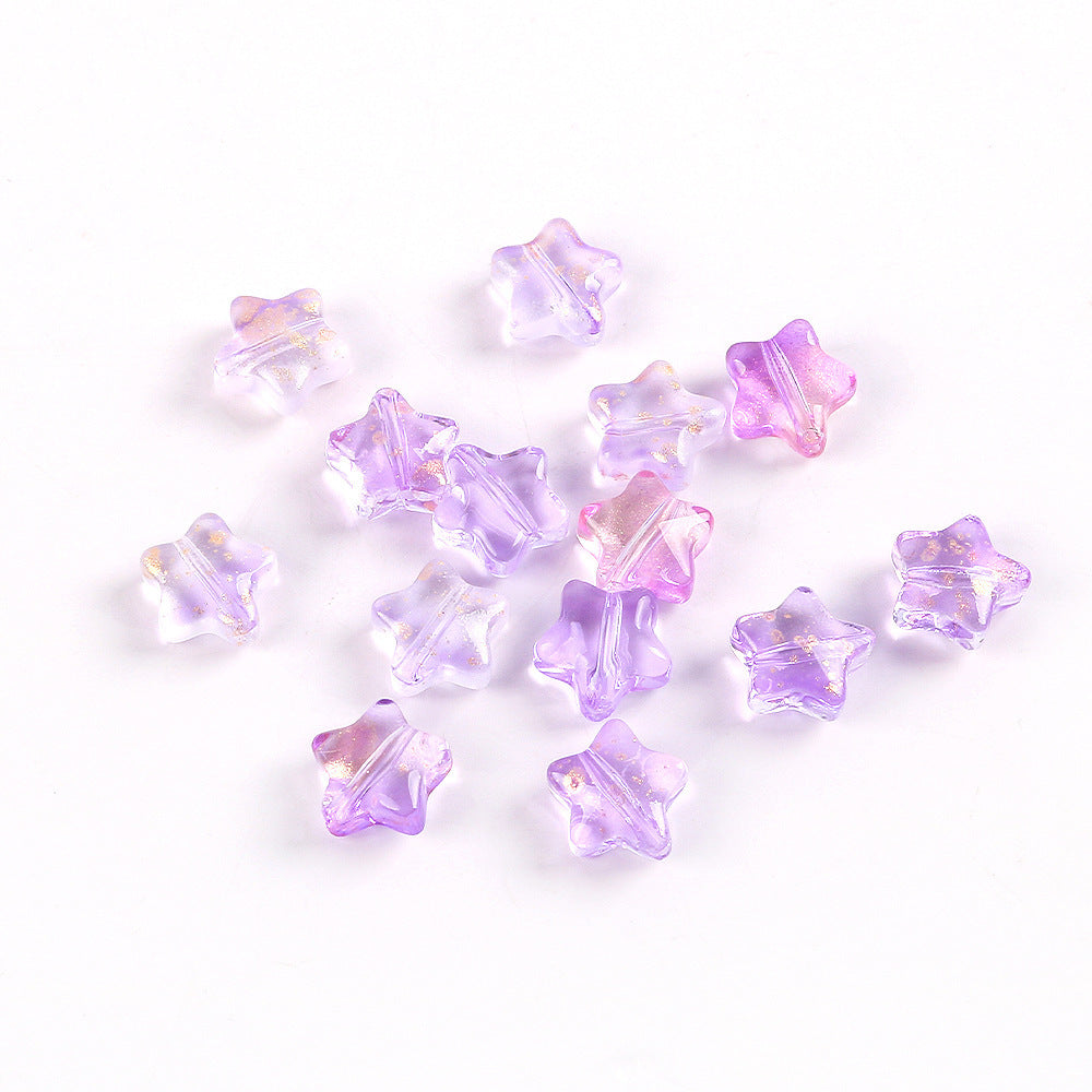 Wholesale 20pcs Color-Plated Five-Pointed Star Glass Handmade DIY Acrylic Beads