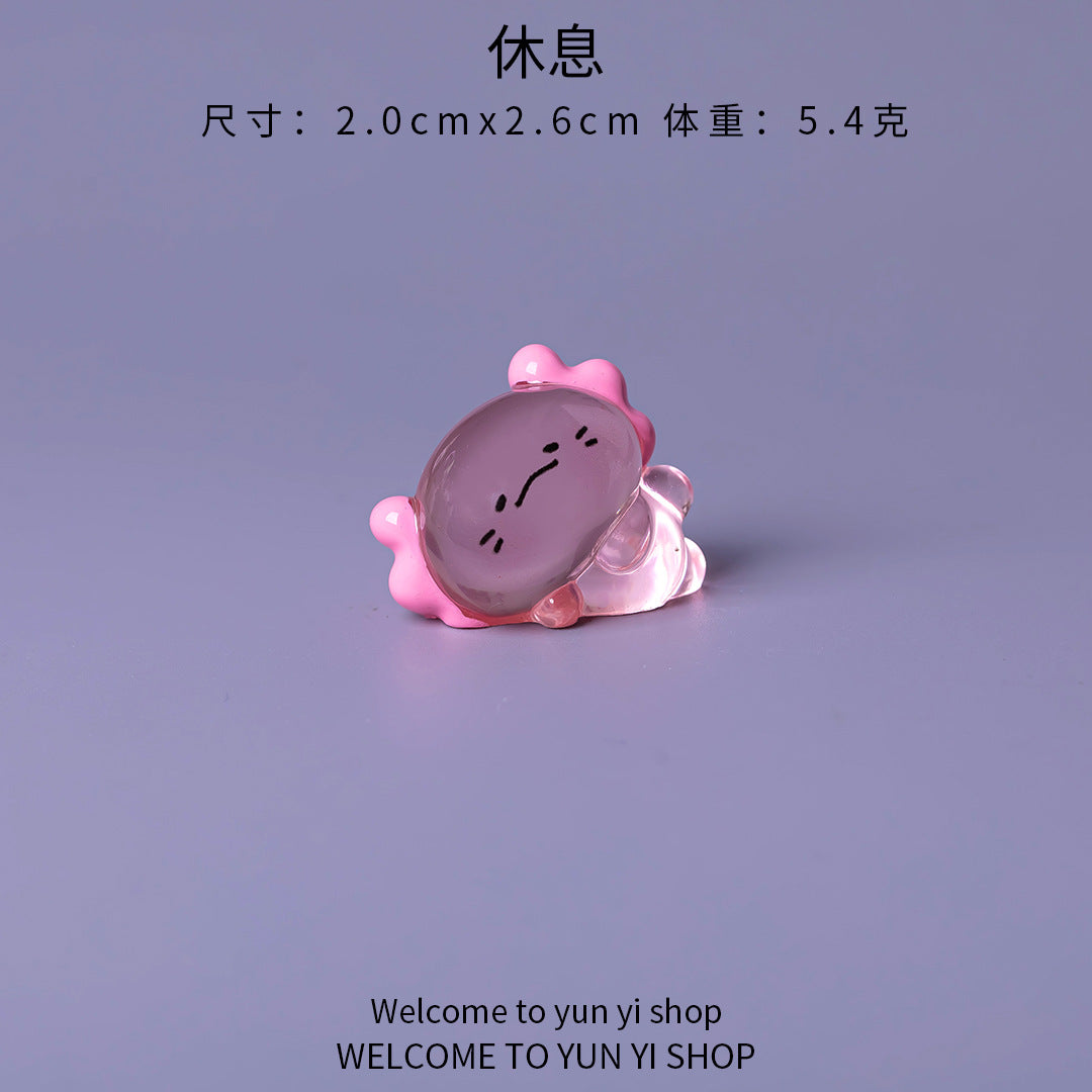 Wholesale Resin Cartoon Cute Transparent Hexagon Dragon Ornament Home Decor Gift Resale