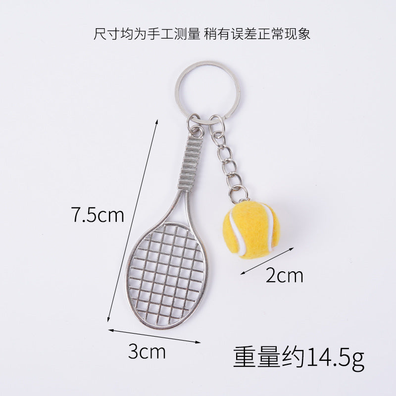 Wholesale 5pcs Mini tennis racket keychain