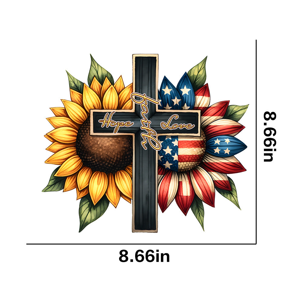 Wholesale 10pcs/pack Sunflower T-shirt heat transfer hot stamping