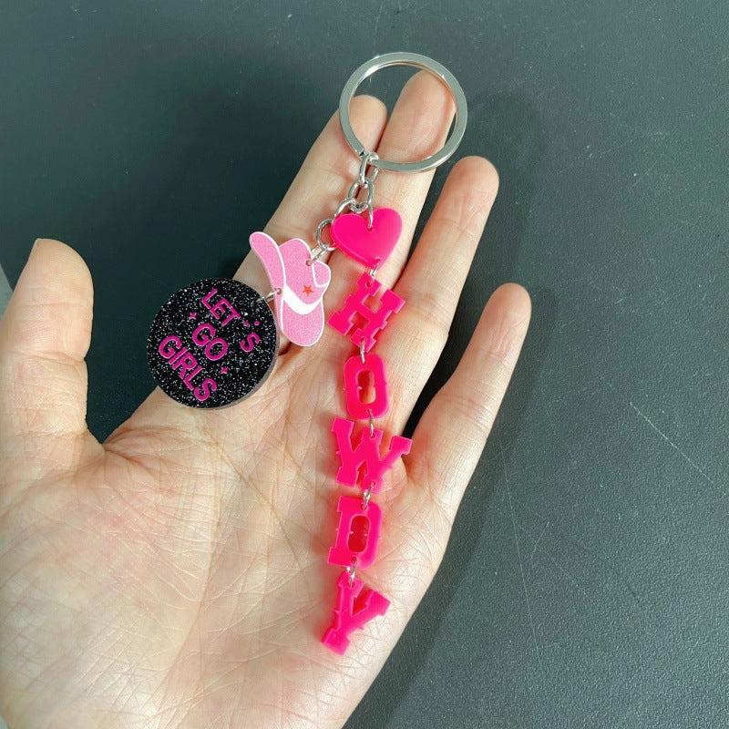 Wholesale American Festival Western Letter Acrylic Keychain