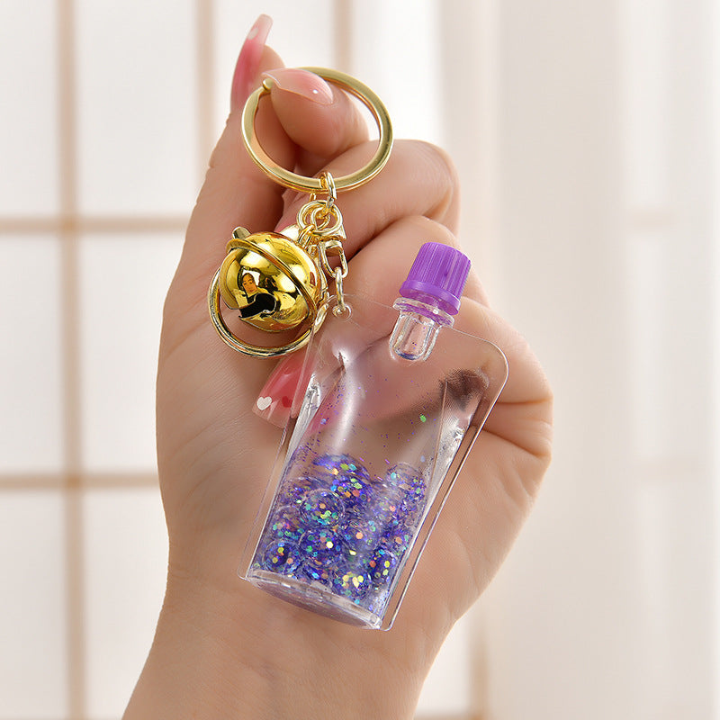 Wholesale Quicksand Bubble Beads Jelly Bottle Luminous Acrylic Liquid Keychain