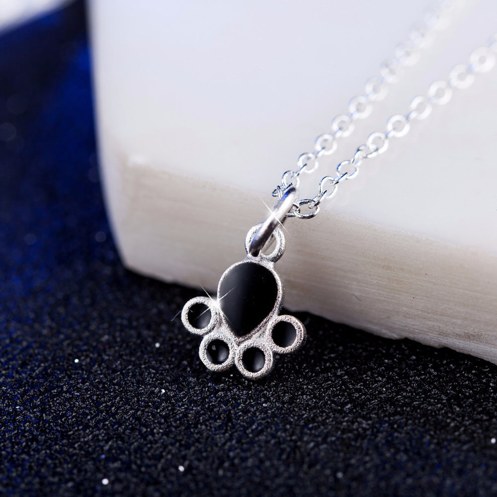 Wholesale Cute Cartoon Pendant Necklace Set Cat Dog Claw Alloy Earrings