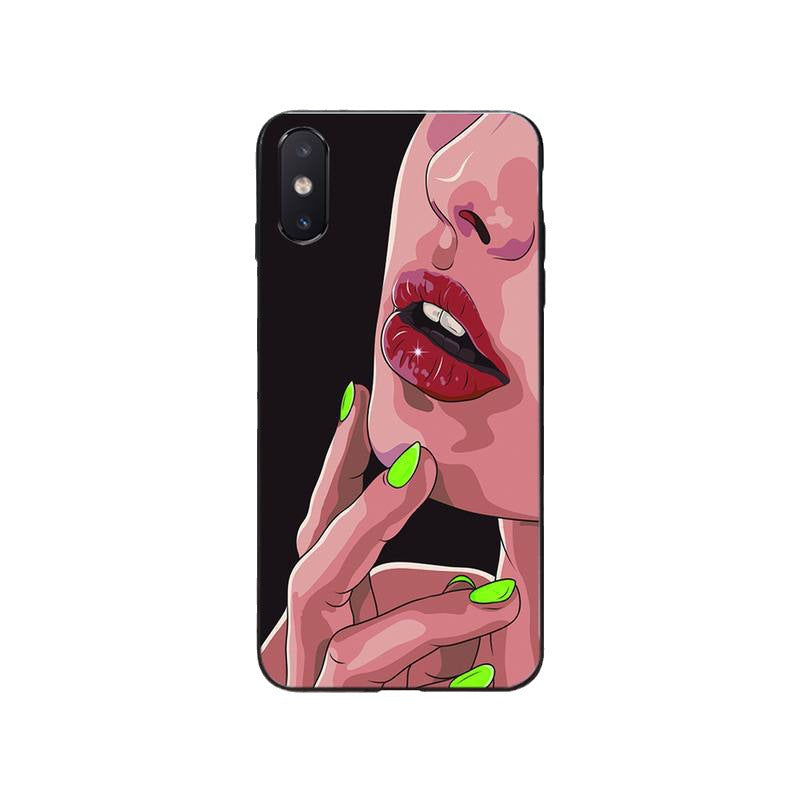 Wholesale Girl Sexy Lips TPU Phone Cases