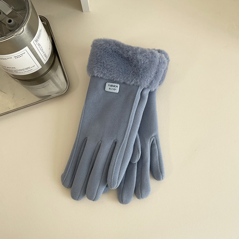Wholesale Warm and Thickened Five Finger Touch Screen Polyester Gloves