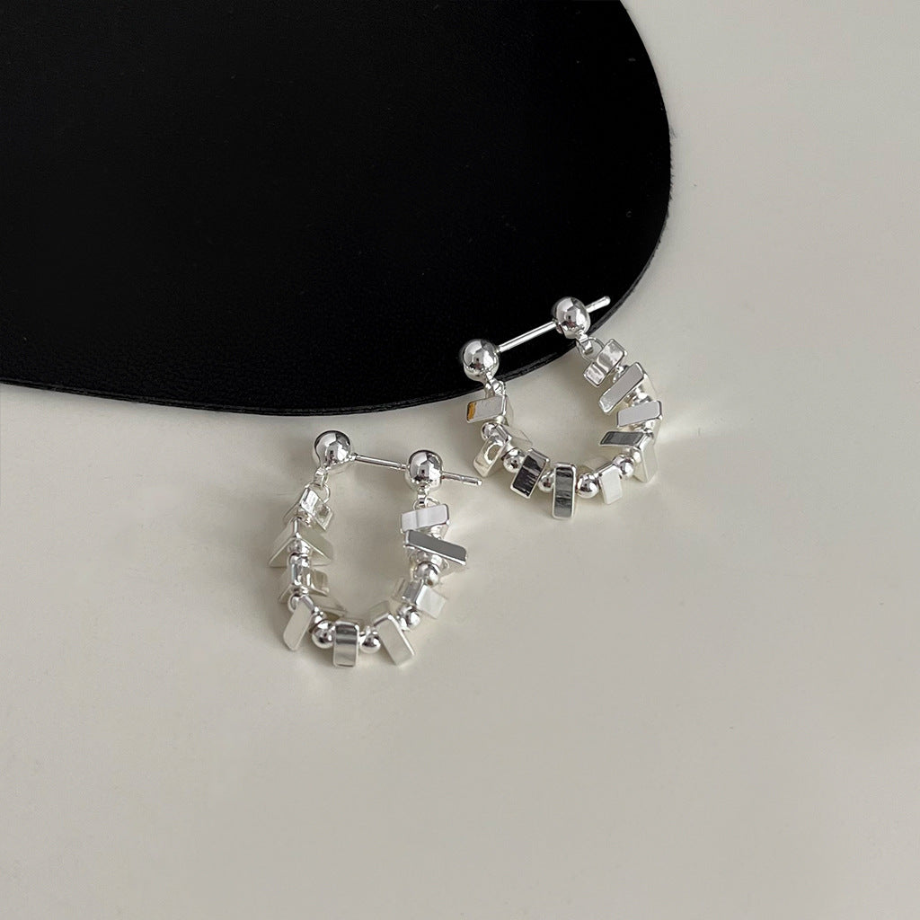 Wholesale Retro geometric metallic irregular earrings