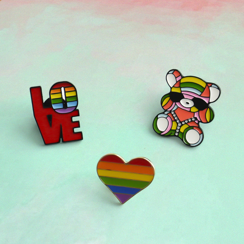 Wholesale Alloy LGBT Rainbow Brooch