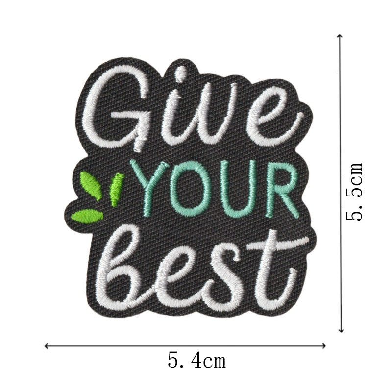 Wholesale Iron On Embroidered Patches Set Of 9 English Letter Inspirational Quote Decorative Clothing Accessories For Coats And ets