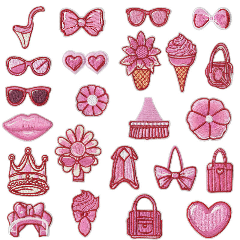Wholesale Mother S Day Embroidered Patch Set DIY Iron On Applique For Towel And Clothing Decor 23 Pieces