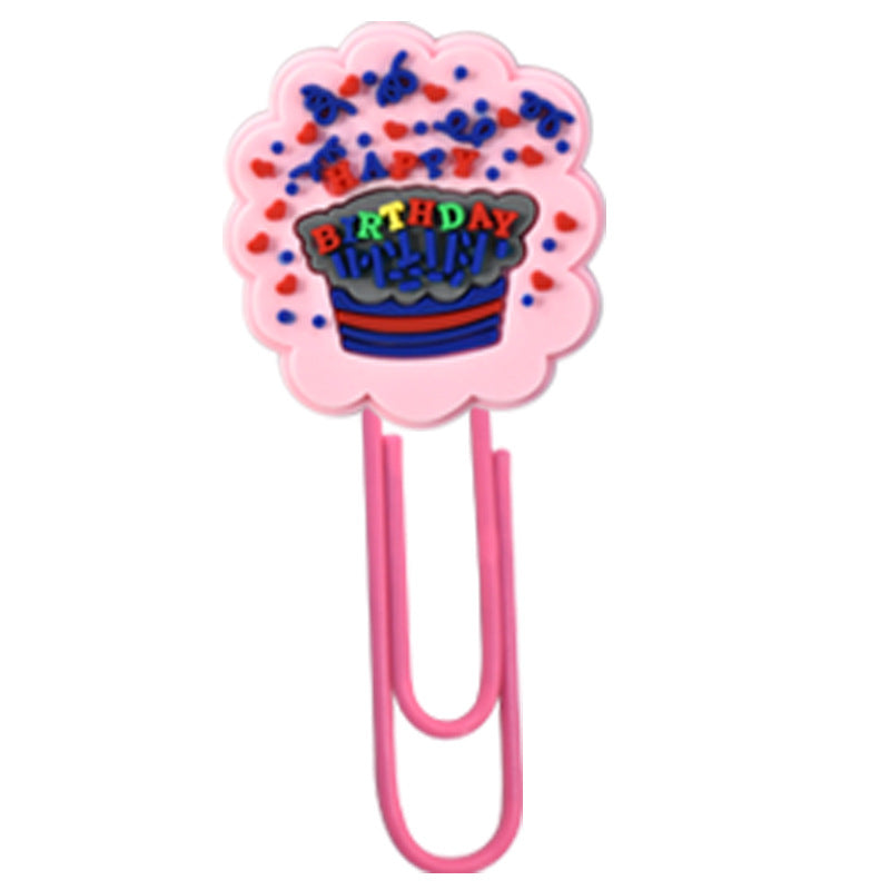 Wholesale Random 50pcs Birthday Cake Paper Clip Bookmark