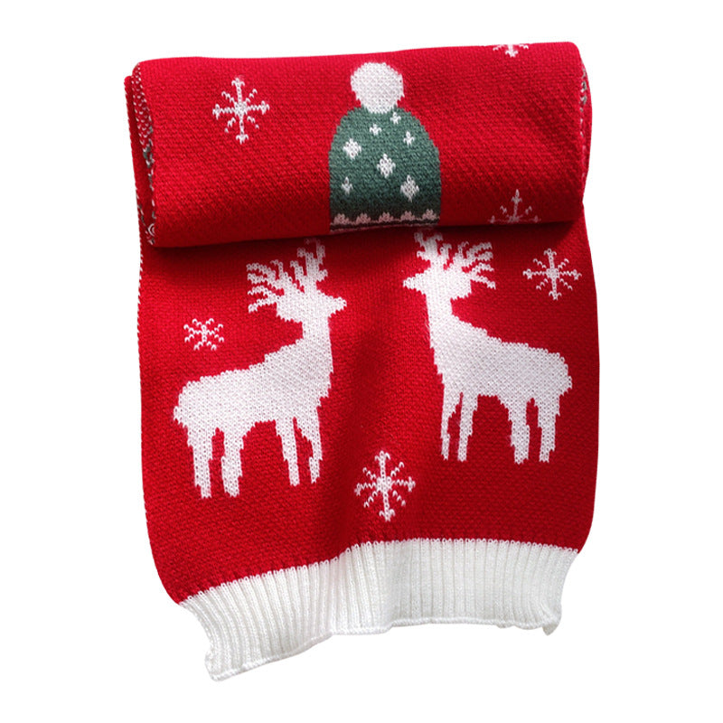 Wholesale Christmas Wool Knitted Thick Versatile Deer Scarf