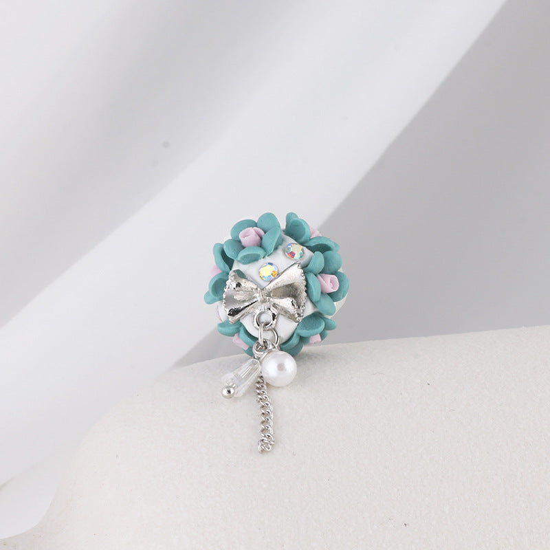 Wholesale Luminous Gemstone Tassel Flower Polymer Clay DIY Beads