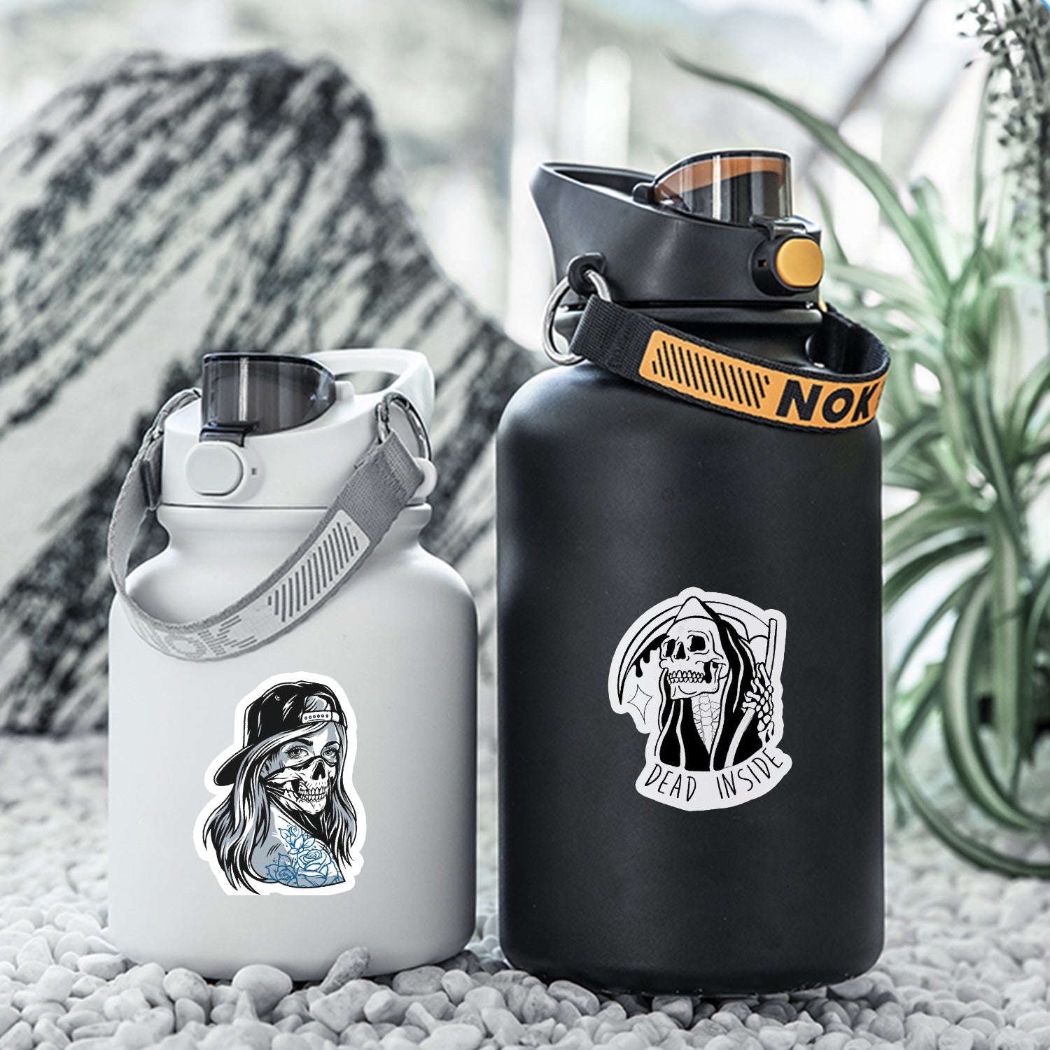 Wholesale 50 Black and White Gothic Style Graffiti Stickers Car Motorcycle Helmet