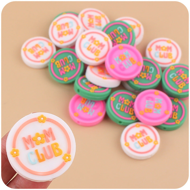 Wholesale Cartoon Round Silicone Teether Creative DIY Focal Beads