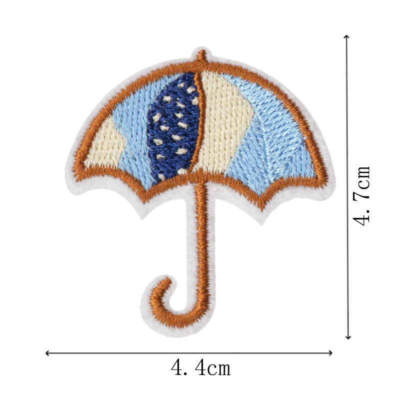 Wholesale Colorful Umbrella Design Embroidered Patches 9 Piece Set Stylish Summer Fashion Accessory Boutique Gift