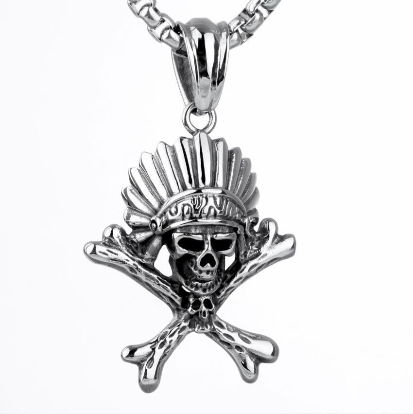 Wholesale Street hip hop retro men's stainless steel fish necklace