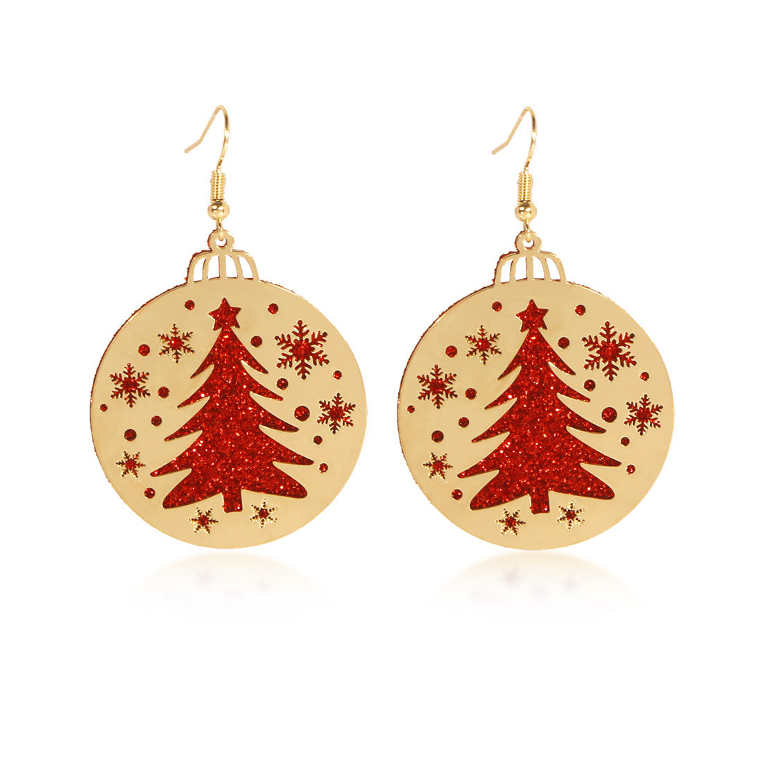 Wholesale Christmas Santa Claus Christmas Tree Metal Earrings