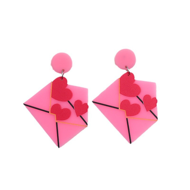 Wholesale Valentine's Day Love Envelope Acrylic Earrings