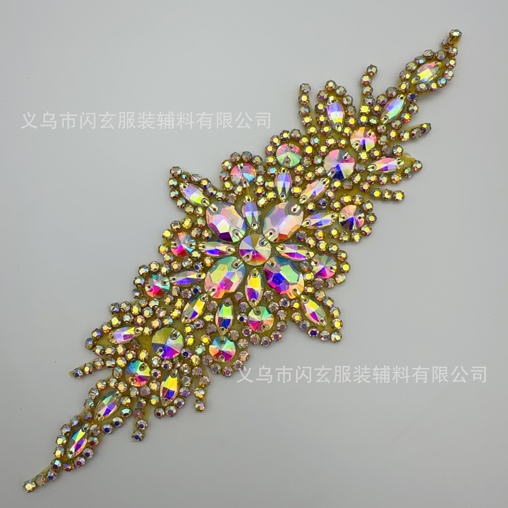 Wholesale Multi colored glass diamond flower water diamond DIY Patches