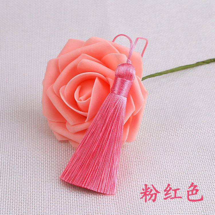 Wholesale 8CM Short Fat Vertical Ice Silk Small Tassel Hanging Ear Pendant