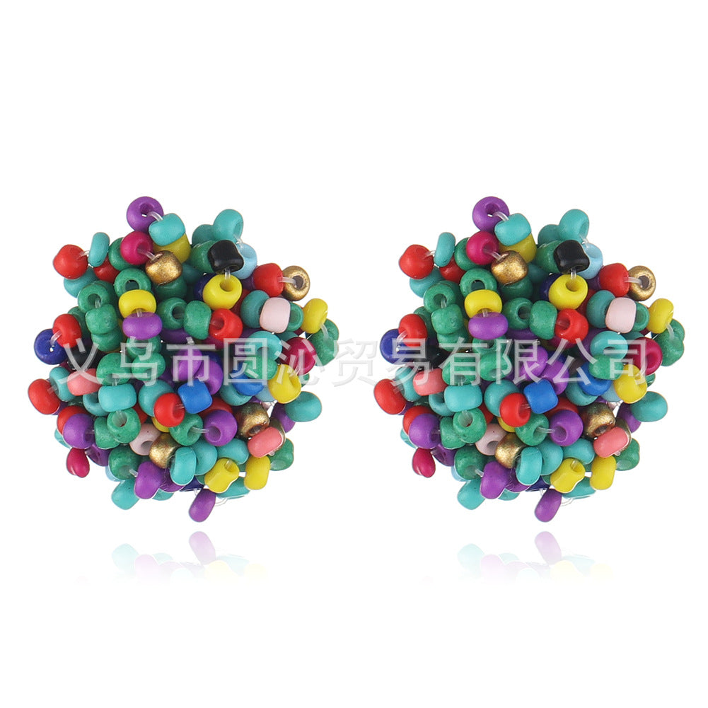 Wholesale Small Seed Bead Earrings Simple Ball Geometric Earrings
