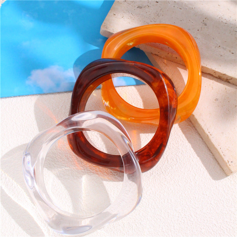 Wholesale Special-shaped Resin Square Round Bracelet