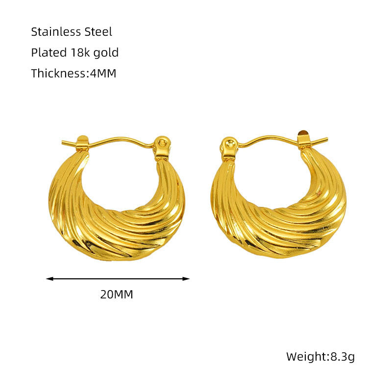 Wholesale titanium steel geometric 18K gold-plated earrings