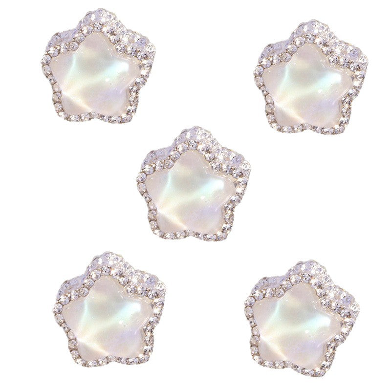 Wholesale 6pcs Stereoscopic flowing light pentagram four-way hole Crystal Beads