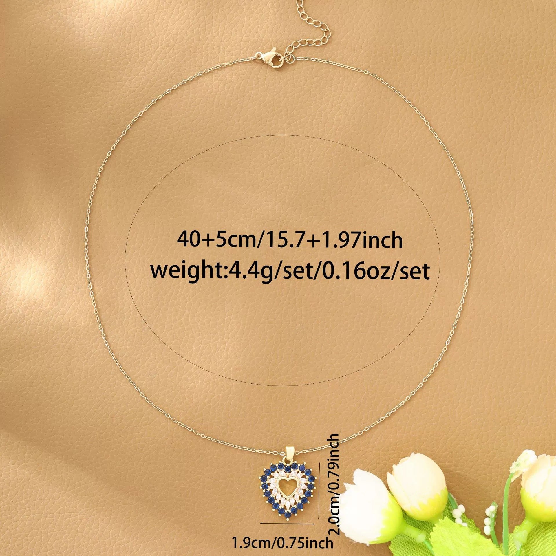 Wholesale Electroplated Copper Heart Shaped Pendant Zircon Necklace For Everyday Casual Jewelry Accessory