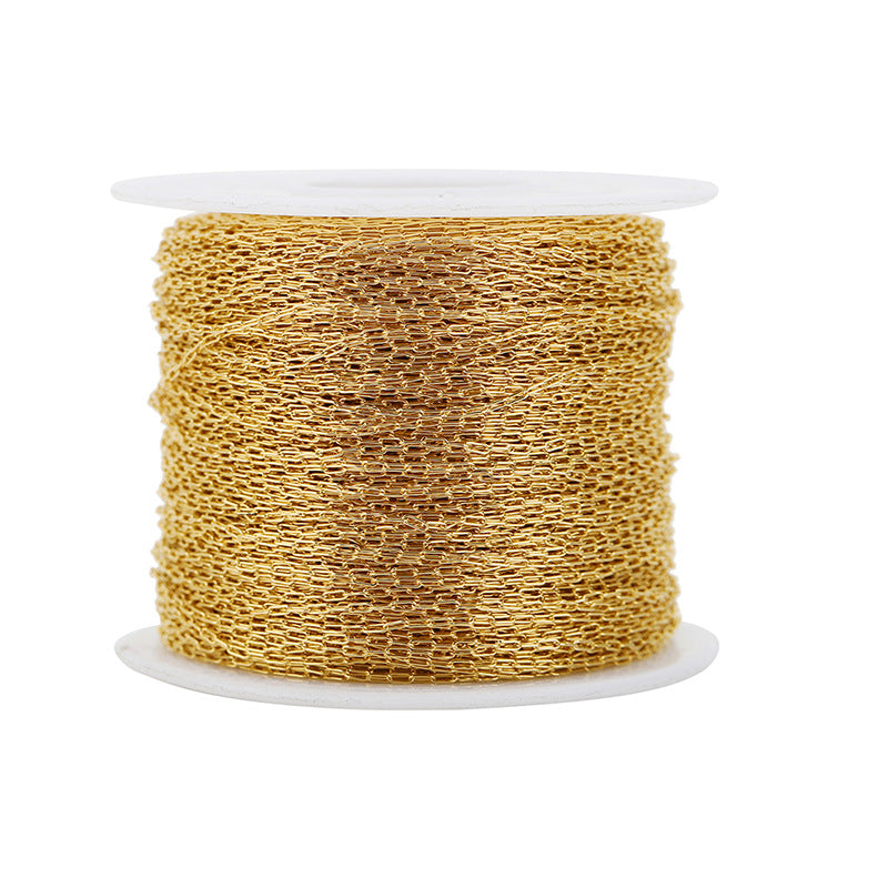 Wholesale 5PCS 18k Vacuum Plated Stainless Steel Super Fine Cross Chain