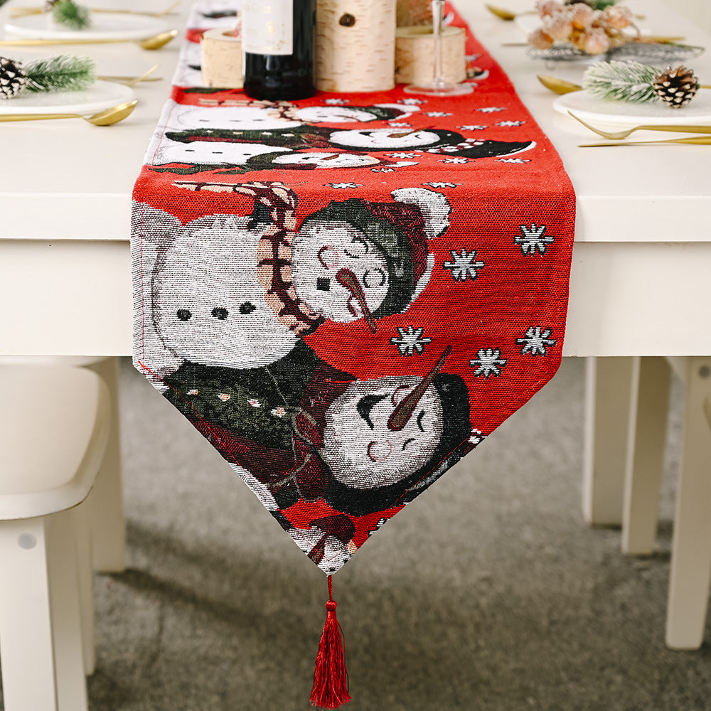 Wholesale Christmas Decorative Products Knitted Fabric Table Flag