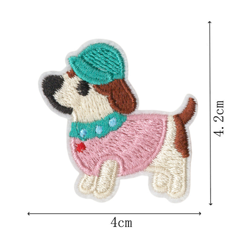 Wholesale 9 Piece Cartoon Dog Embroidery Patch Set DIY Craft Supply With Heat Melt Glue For Clothing Bags Towels Party Favors