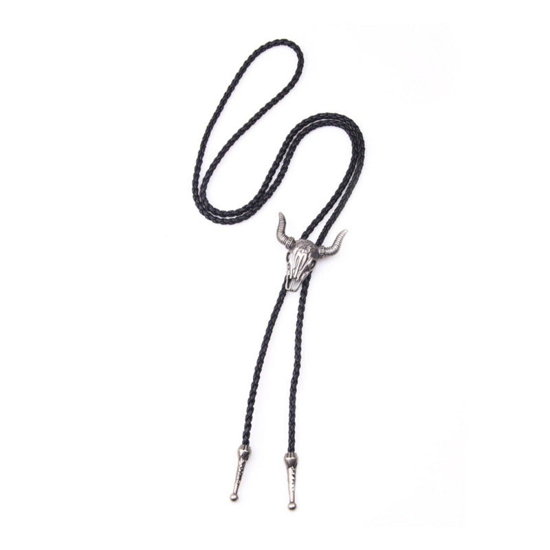 Wholesale Western cowboy long pendant sweater chain leather