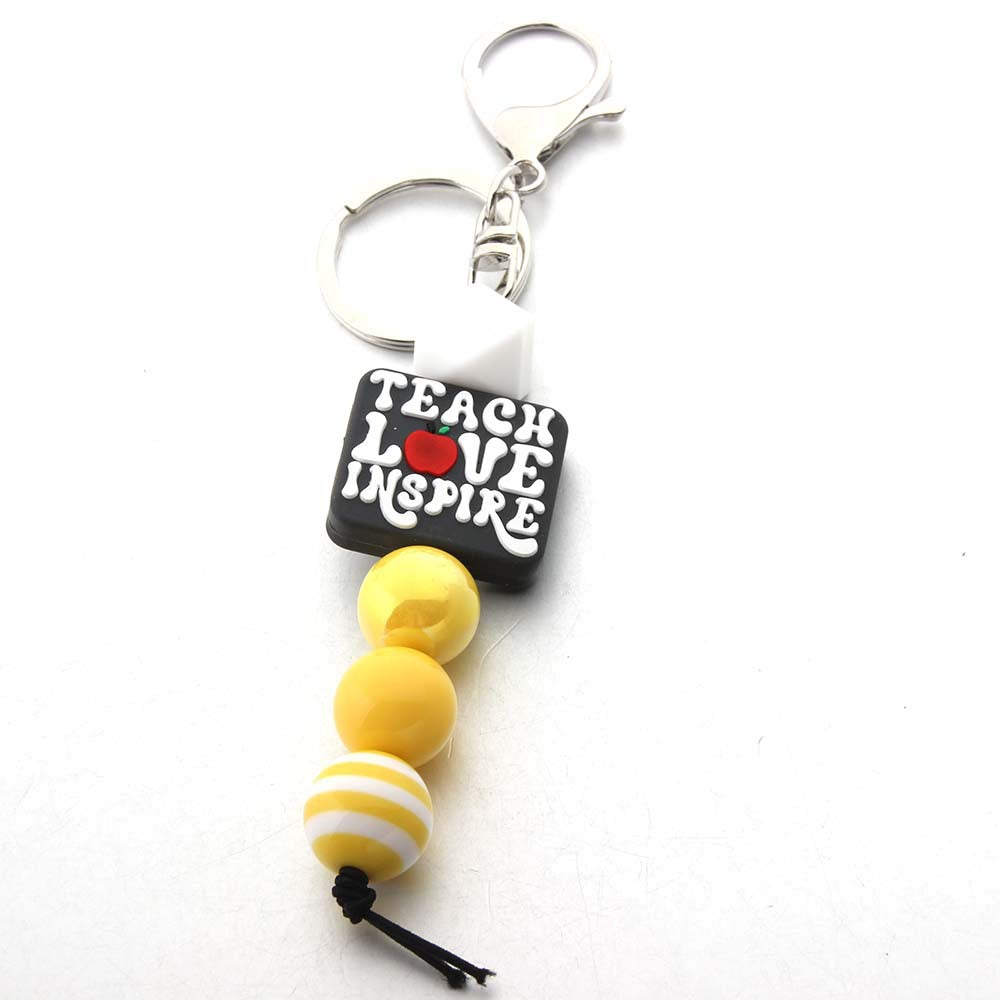 Wholesale Cartoon Silicone Beads Acrylic Beads Teacher Keychain