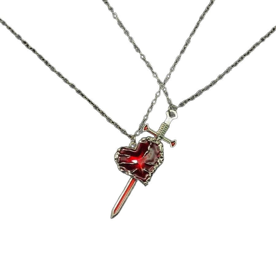 Wholesale Valentine' s Day Liquid Sword Peach Heart Necklace