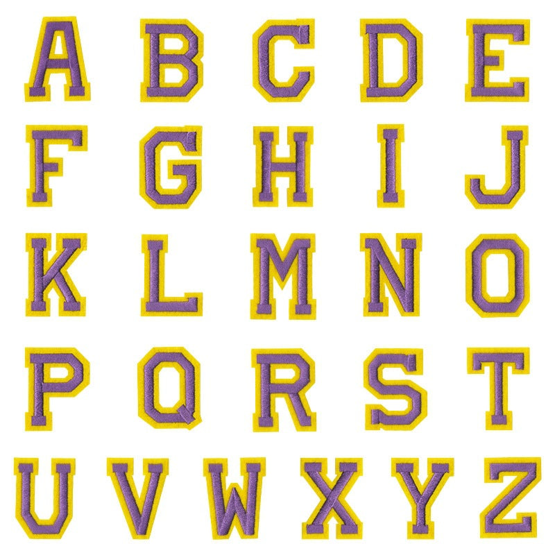 Wholesale Modern Embroidered Alphabet Number Patch Set 26 Heat Adhesive Pieces For Clothing And Towel Fashion Accessory