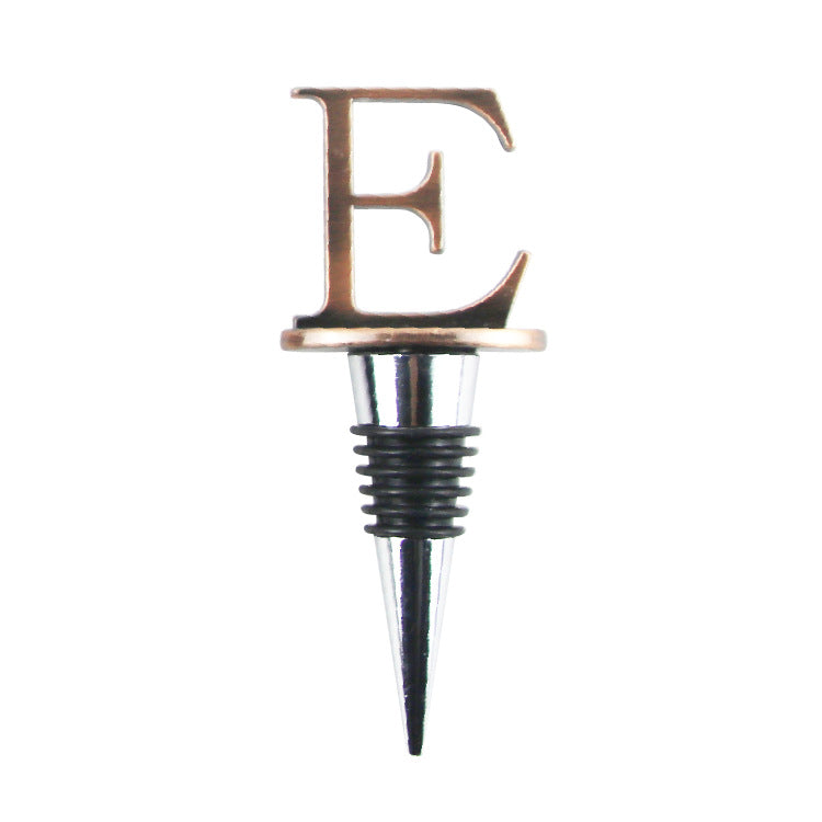 Wholesale Zinc Alloy 26 English Letter Wine Stopper Bottles