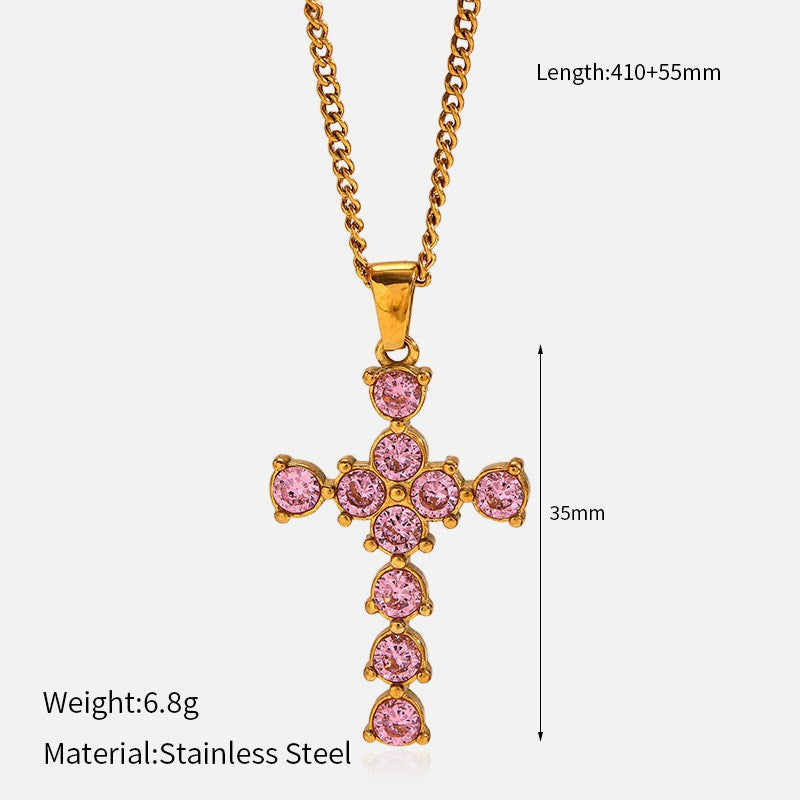 Wholesale Titanium Steel Cool Style Versatile Cross Necklace