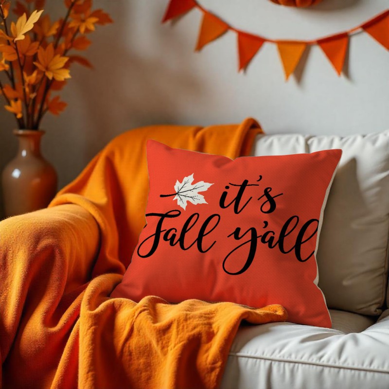 Wholesale Thanksgiving pumpkin pillow linen dirt-resistant breathable seat cushion sofa pillow case