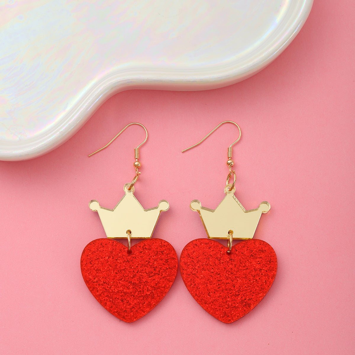 Wholesale  Valentine' s Day Love  Peach Heart Earrings Jewelry Ladies
