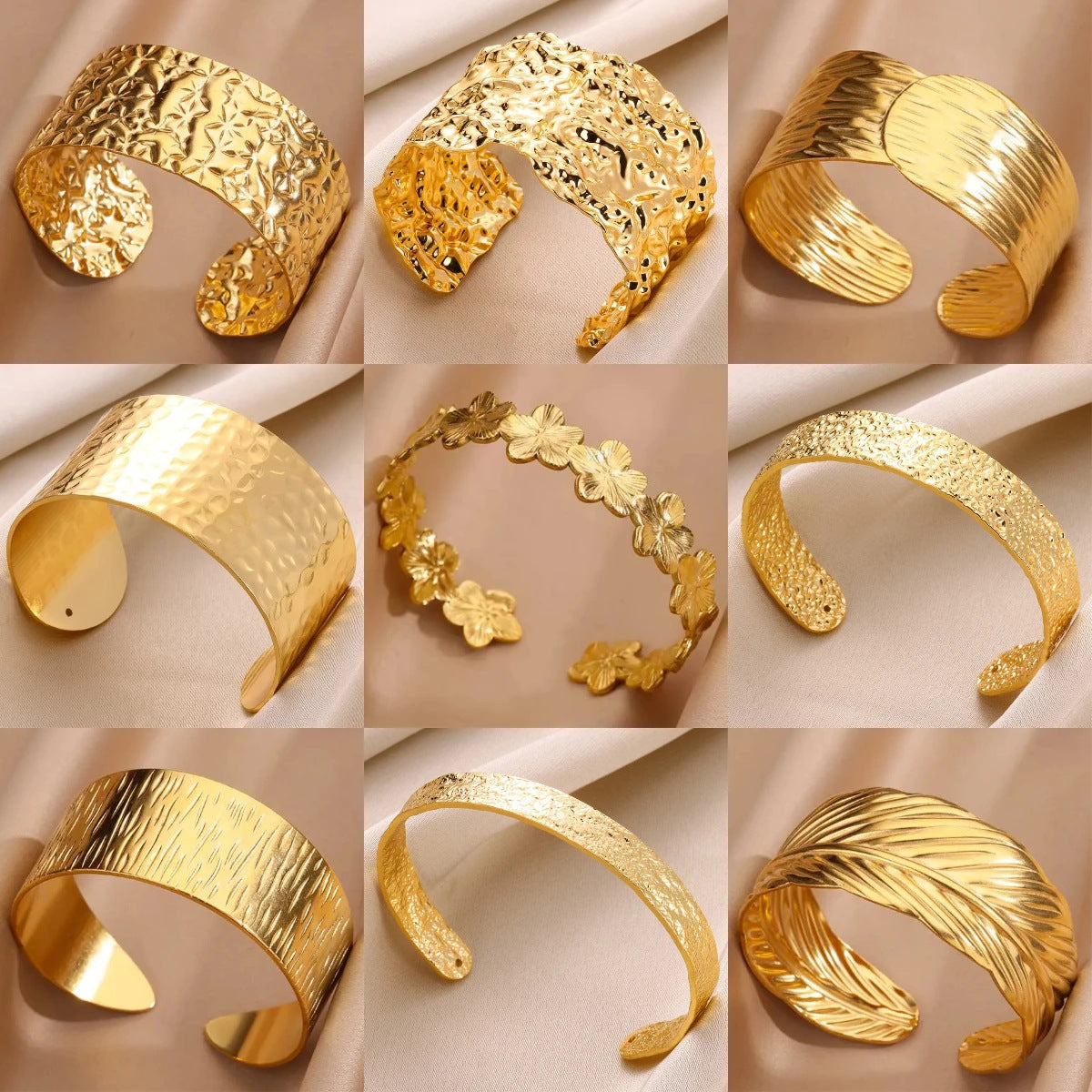 Wholesale personality exaggerated opening Stainless steel bracelet wide version jewelry