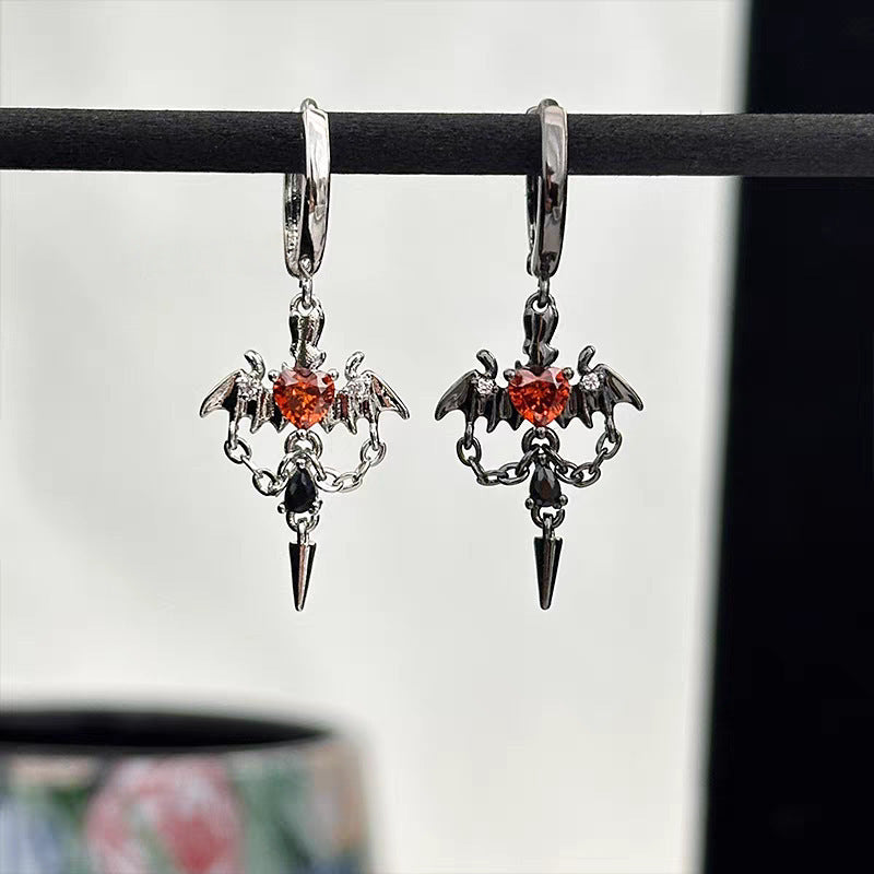 Wholesale Gothic Bat Devil Wing Ear Cuff Earrings Zinc Alloy Electroplated Dark Punk Jewelry Trendy Party Gift Boutique Resale