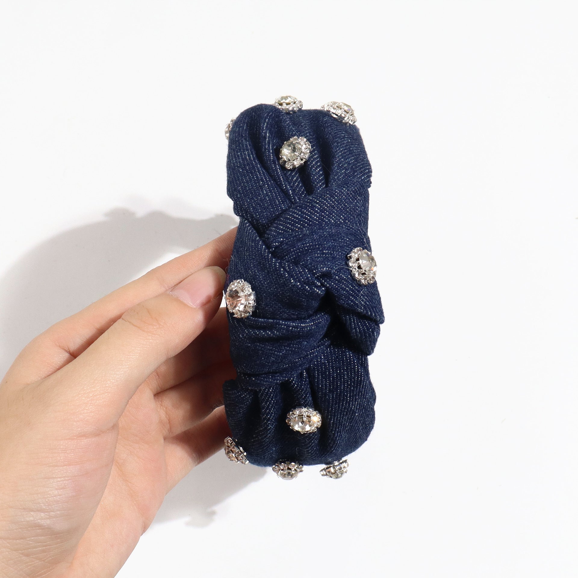 Wholesale Retro Denim Fabric Art Wide-brimmed Headband