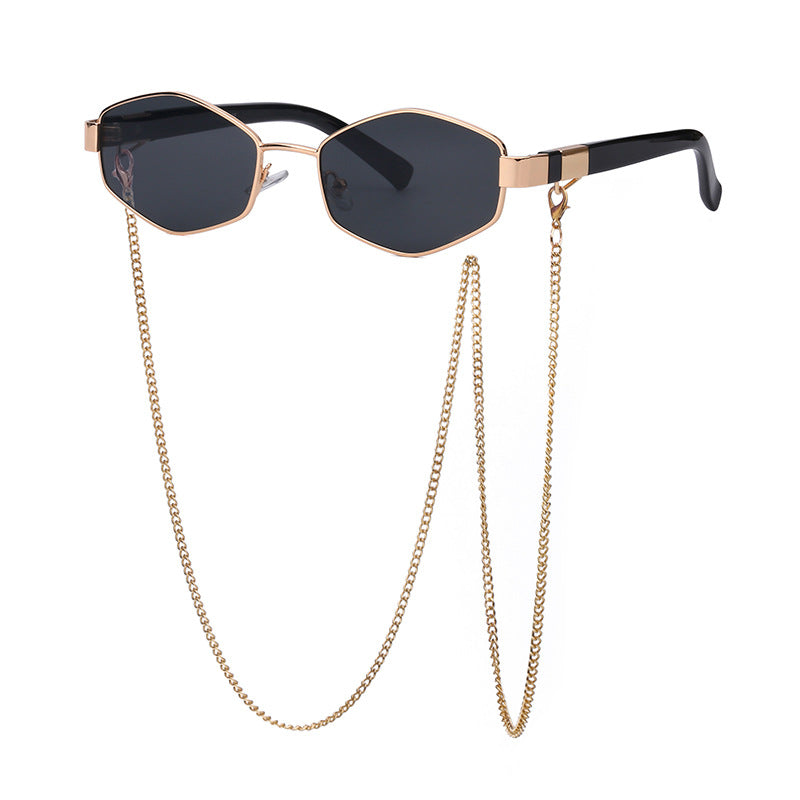 Wholesale Fashion Chain Women's Irregular Frame Sunglasses