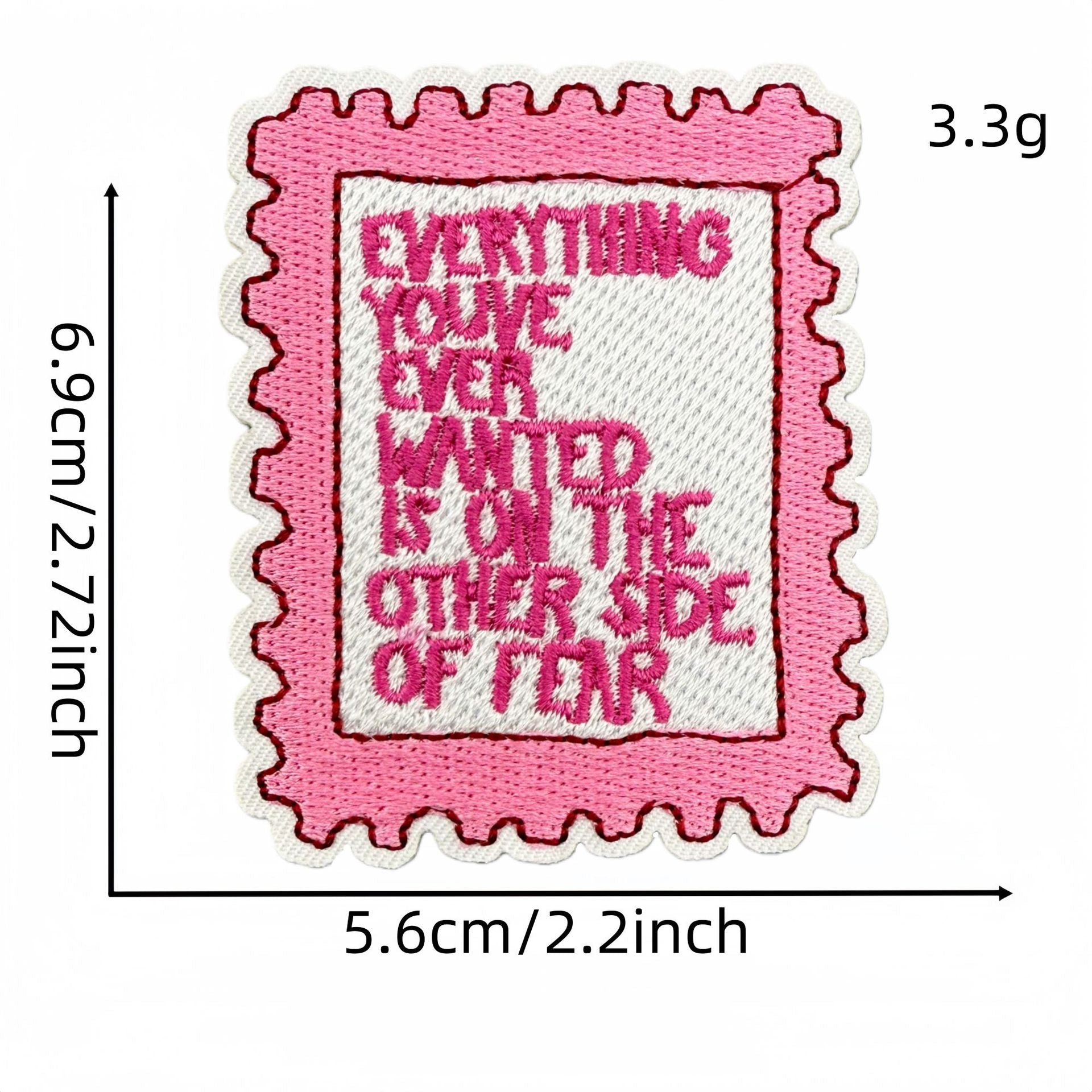 Wholesale Pink English Inspirational Embroidered Patch Cartoon Slogan Decorative Accent For Clothing Bags Home Decor