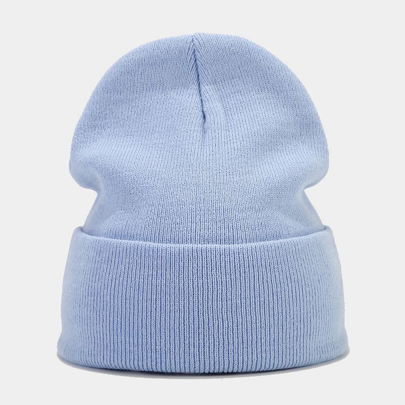 Wholesale Solid Color Autumn and Winter Light Board Pile Hat Warm Knitted Hat